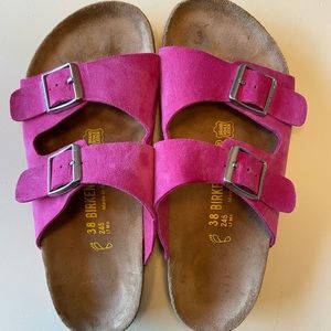 Birkenstock fuchsia. Size: 38.